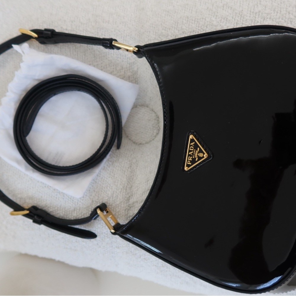 Prada Cleo Patent Leather Black Shoulder Bag - Picture 4 of 8